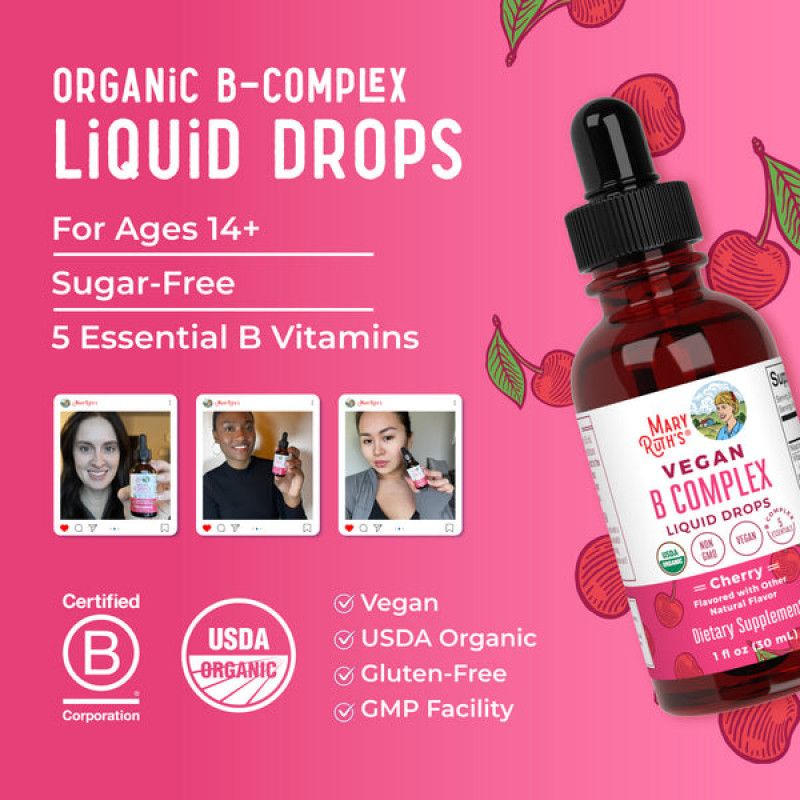 Mary Ruth's B-komplex vegan tekutý kvapky 30 ml