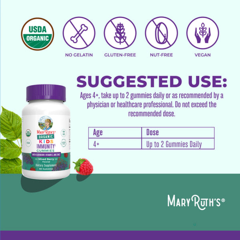 Mary Ruth's Bio Immunity Gummies pre deti od 4 rokov 60 ks